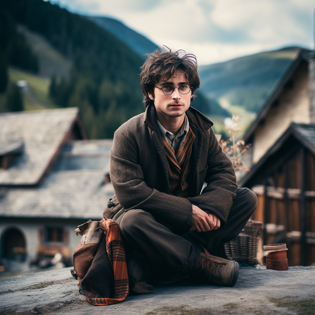 Harry Potter enjoying Swiss mountain village