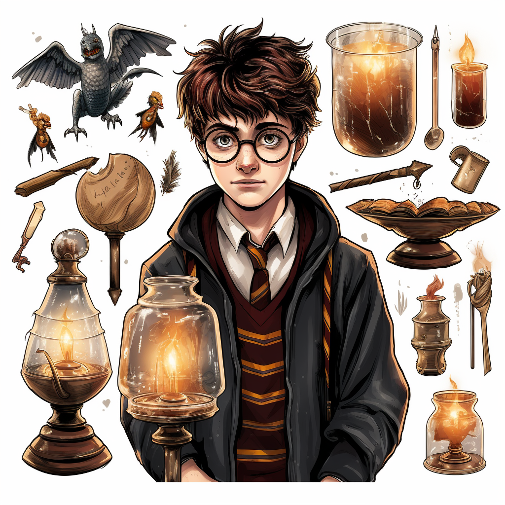 Colorful Harry Potter clipart set