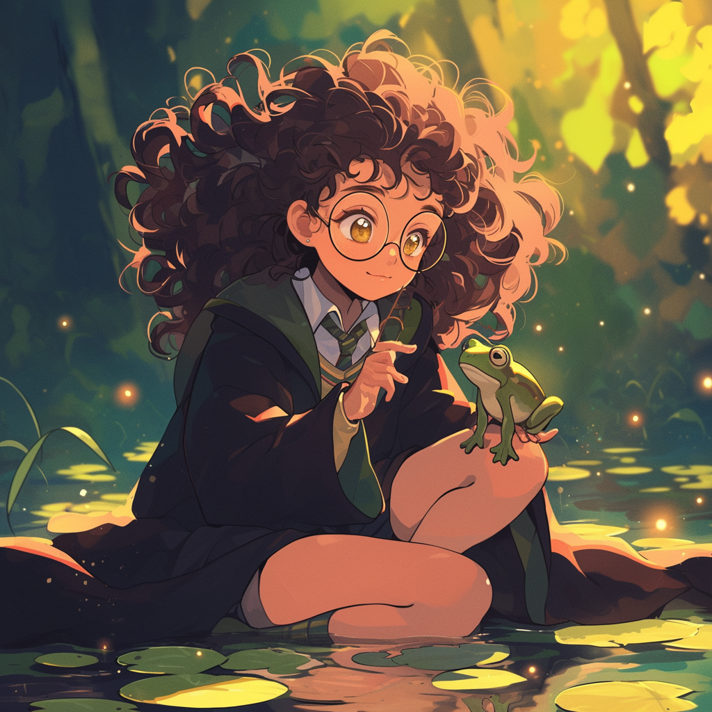Harry Potter Girl Curly Hair Glasses