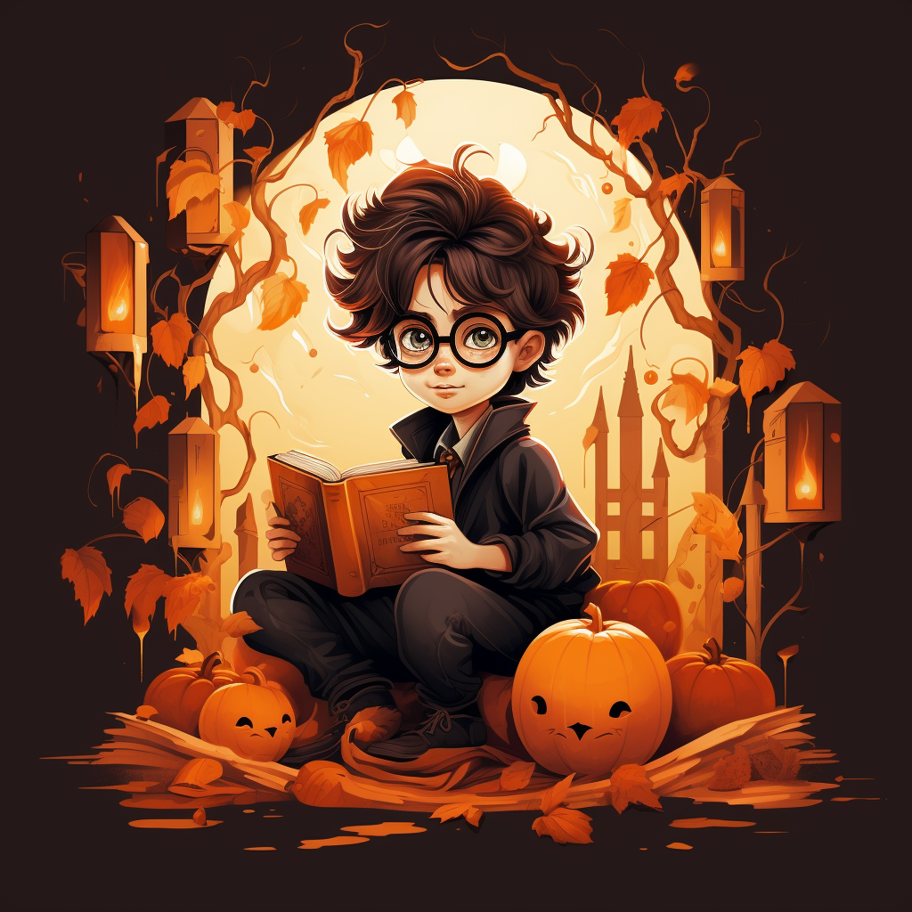 Harry Potter orange illustration