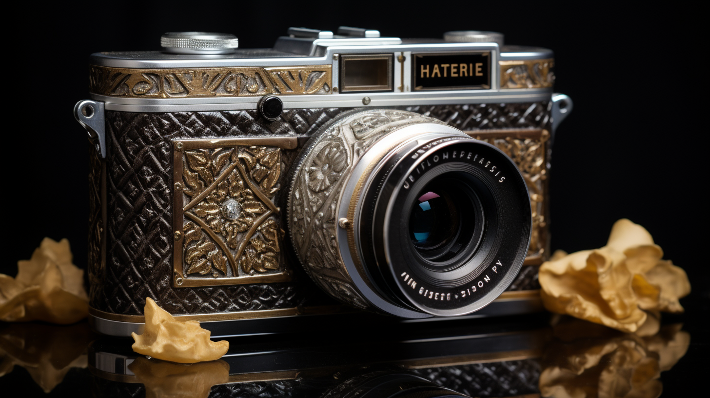 Hasselblad 500 Camera with Marble Carvings and Diamond Lense