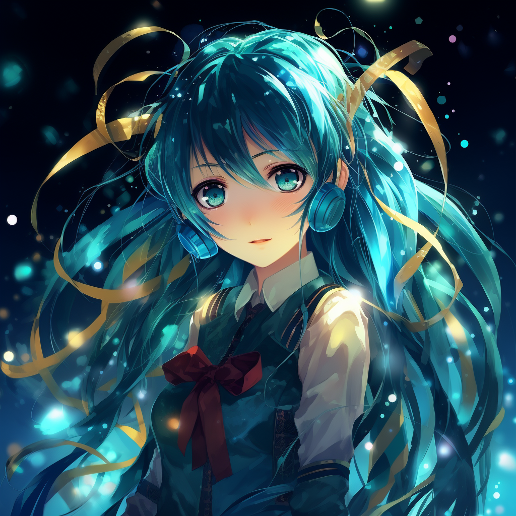 Hatsune Miku Hoshino Ai with sparkling pupil and twintail