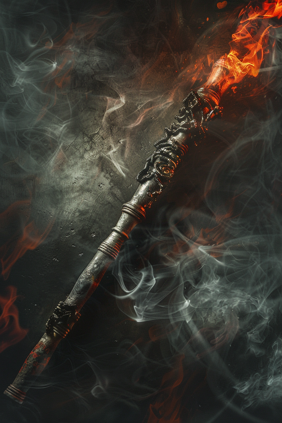 Scary haunted flute in dark fantasy