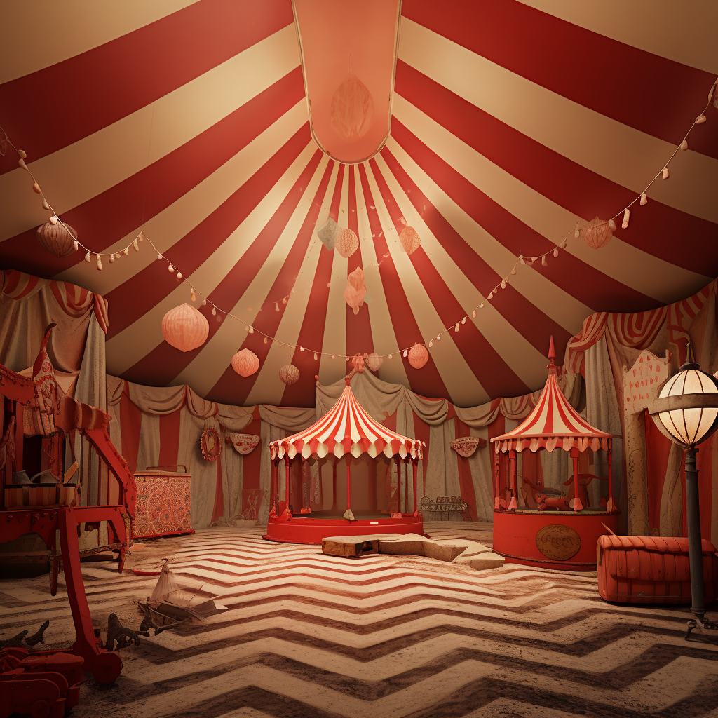 Vintage haunted circus in Wes Anderson style