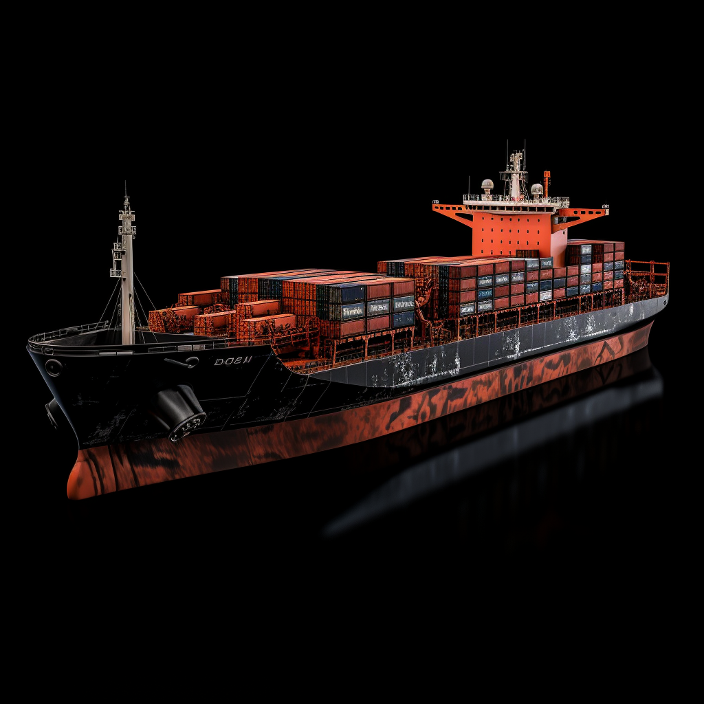 Dark and Eerie Container Ship