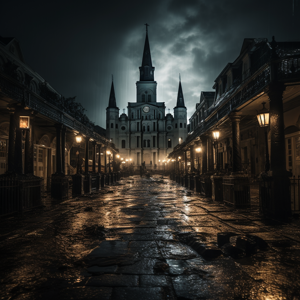 Haunted St. Louis Cathedral with voodoo spirits