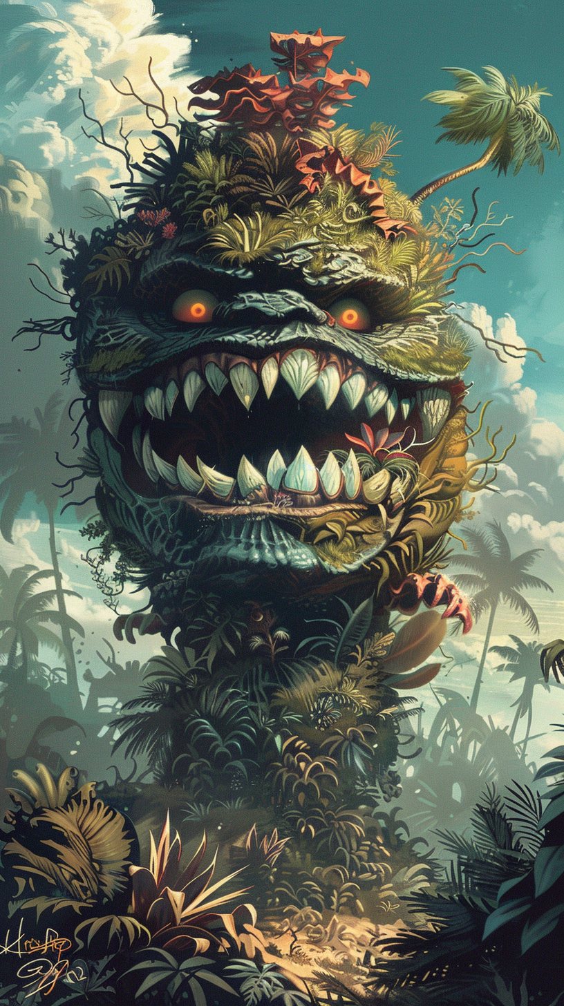 Hawaii Monster Illustration