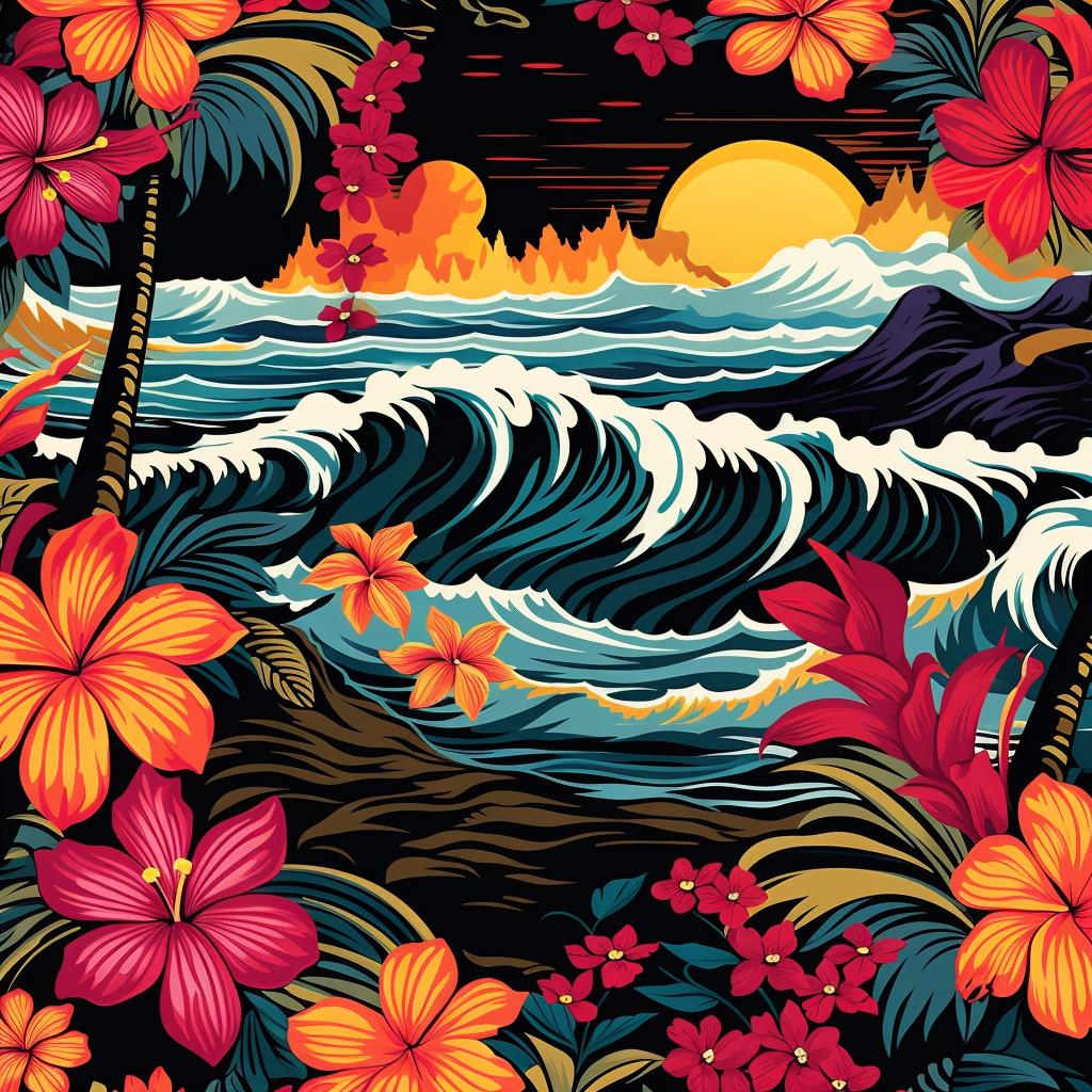 Colorful Hawaiian shirt pattern