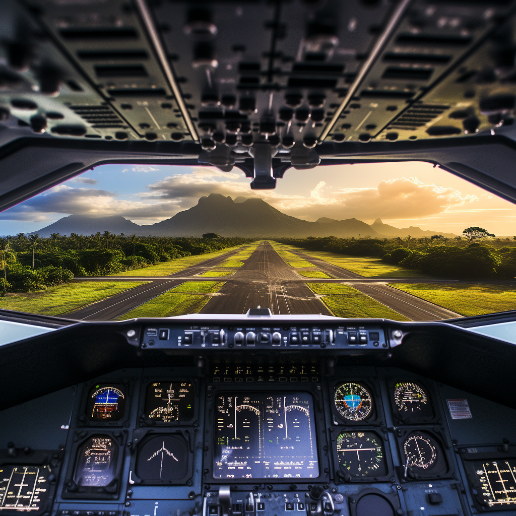 A breathtaking view of Hawaii runway