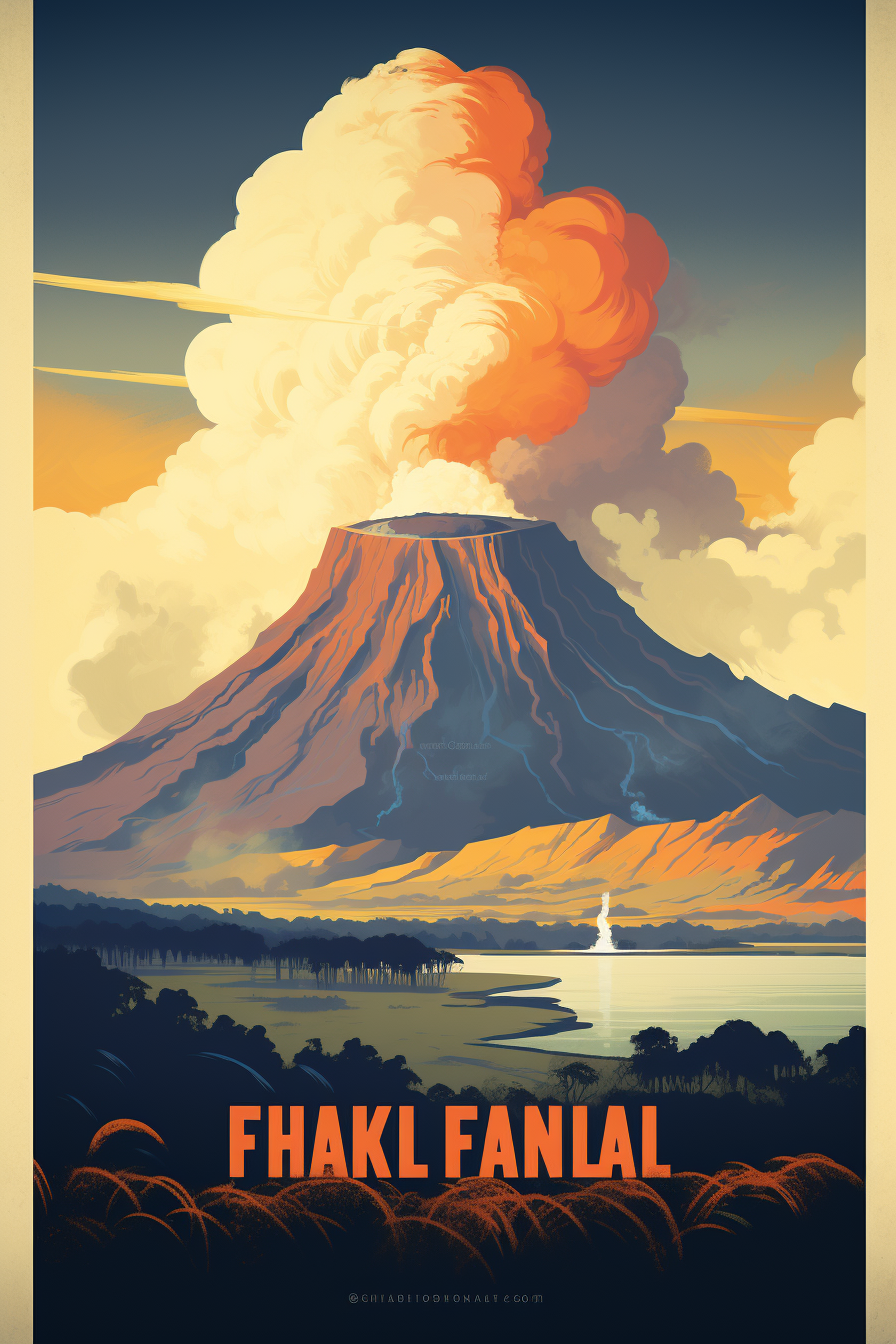 Hawaii Volcanoes National Park Vintage Travel Poster