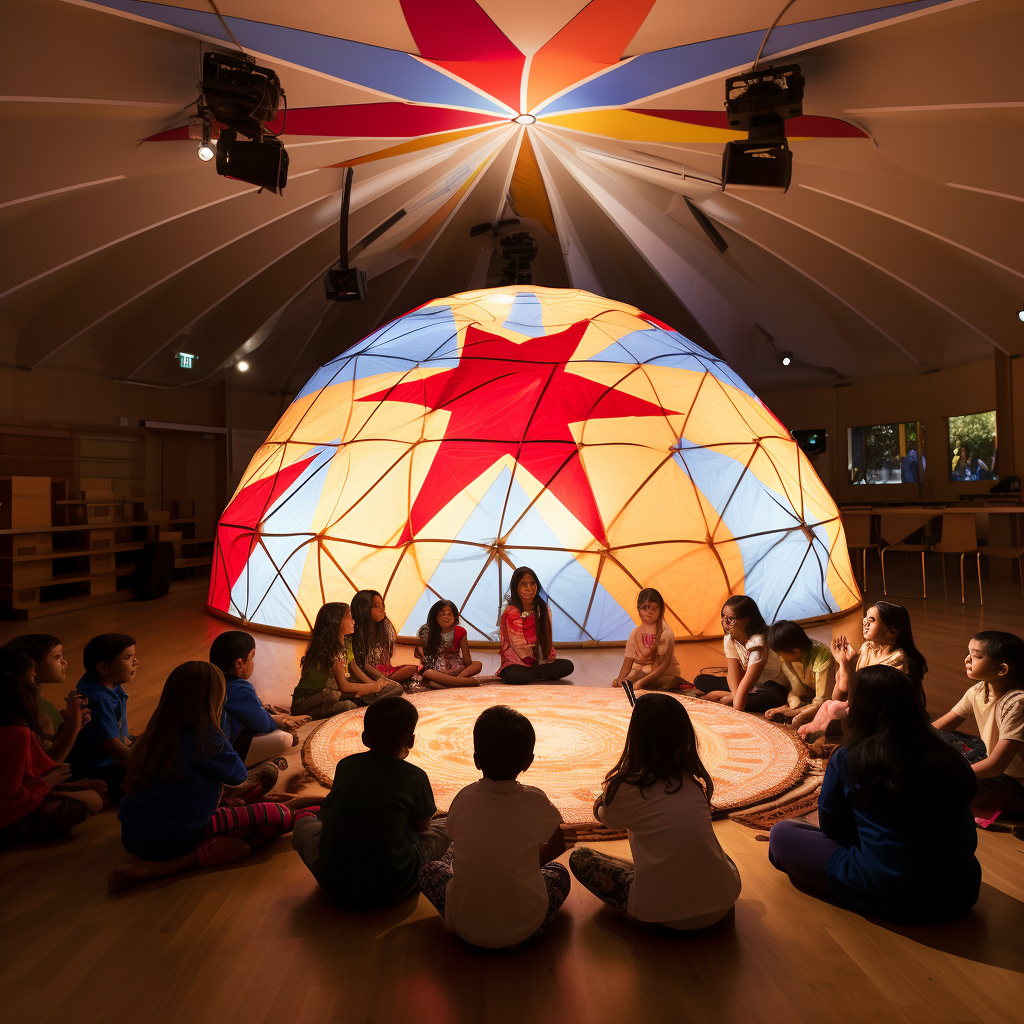 School children learning in modern classroom