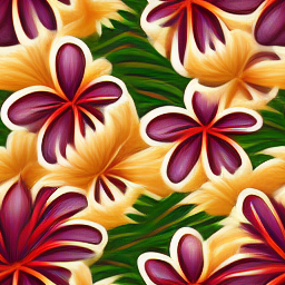 Beautiful Hawaiian Flowers Colorful Pattern