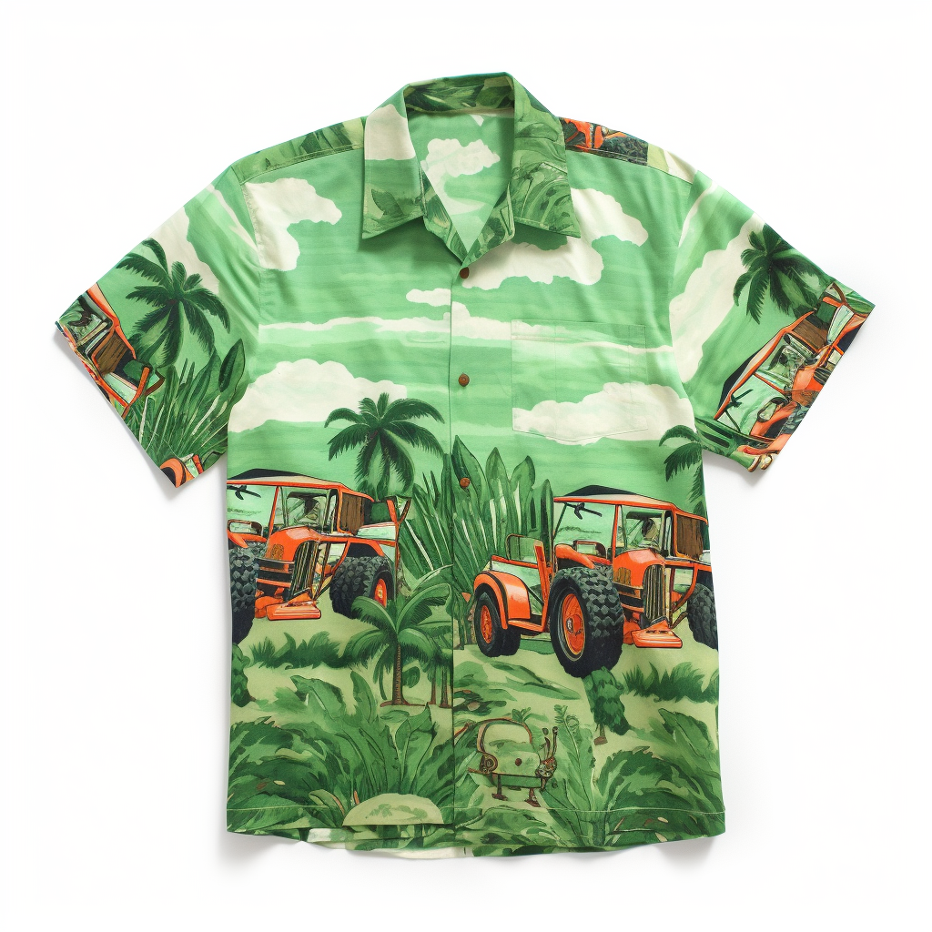 Stylish Hawaiian Shirt with Green Fendt Tractors