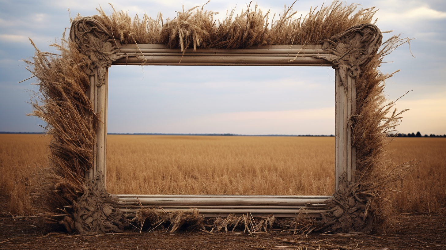 Rustic hay frame with organic charm