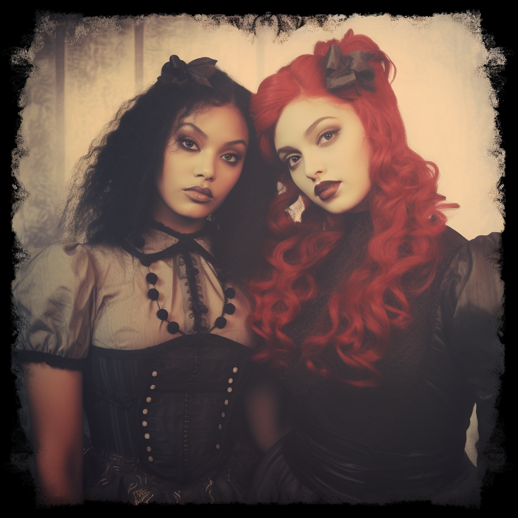 Two Natural Red Hair Beauties in Whimsy Gothic Fashion