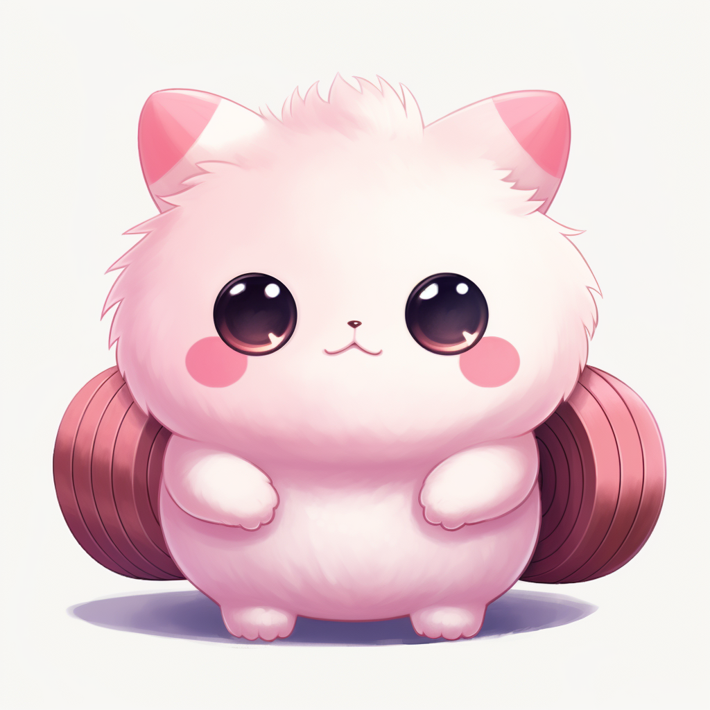 Cute chubby healing spirit with small eyes