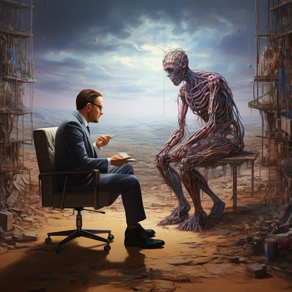 Surreal Healthcare Physician Interviewing Patient