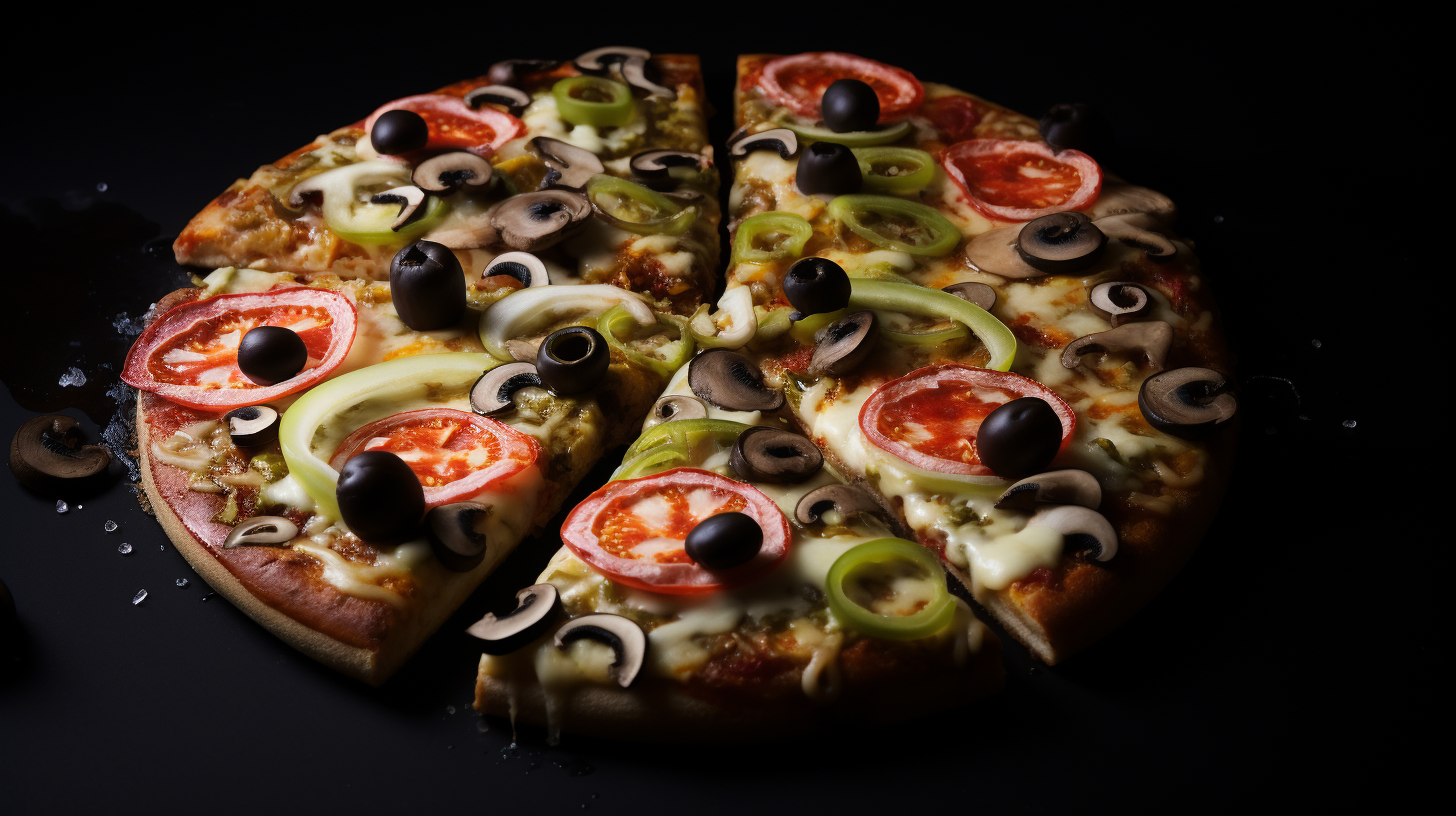 Close-up image of healthy eyeball and sewage pizza