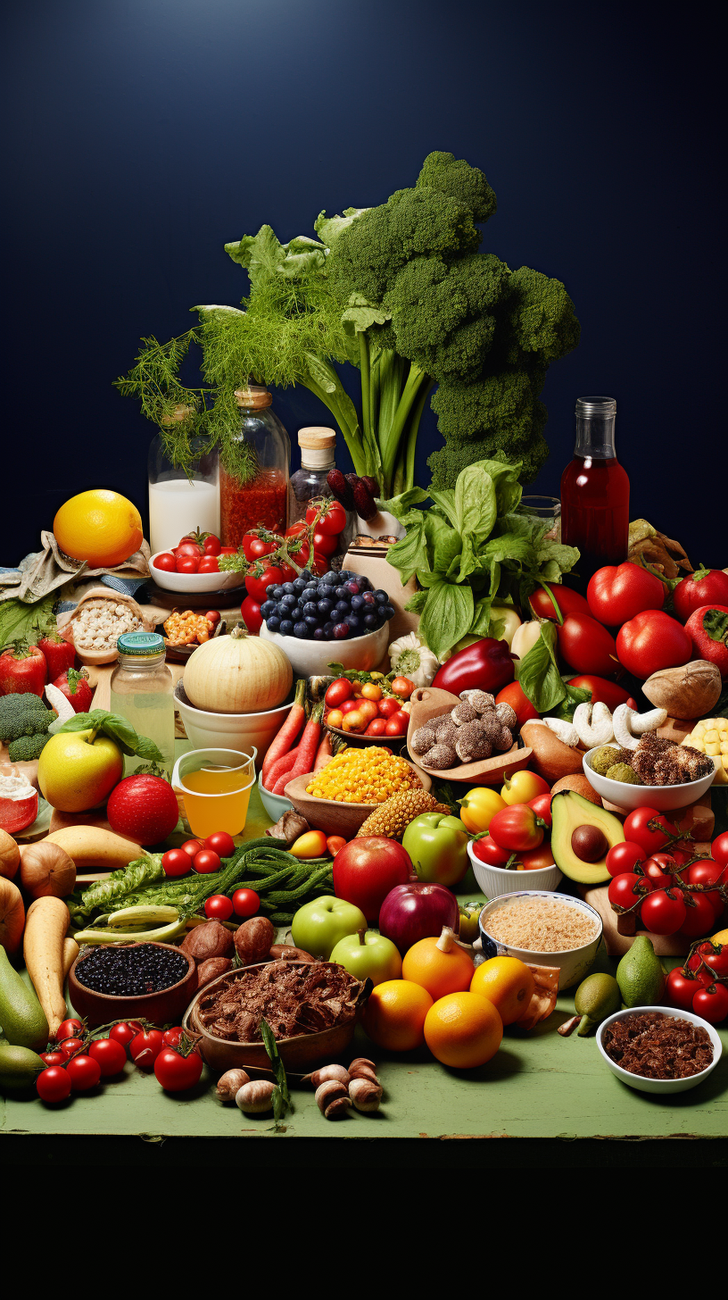 Various Healthy Foods on Table