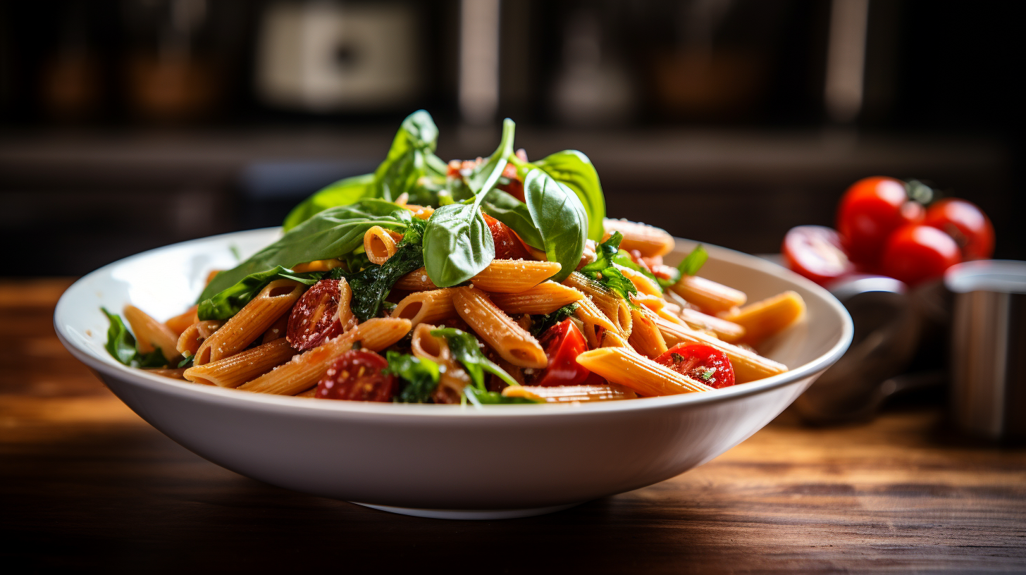 Healthy Penne in Condo Kitchen