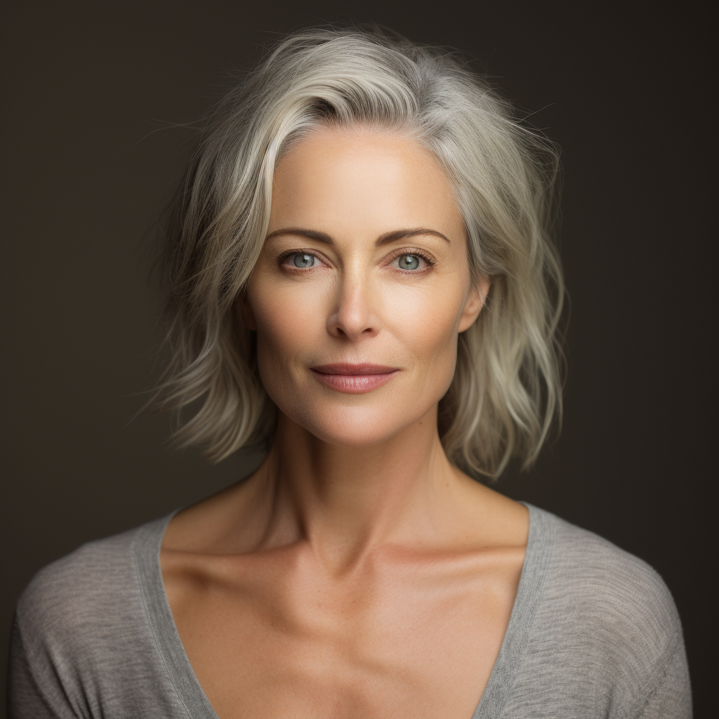 Woman with Healthy Skin in Her 50's