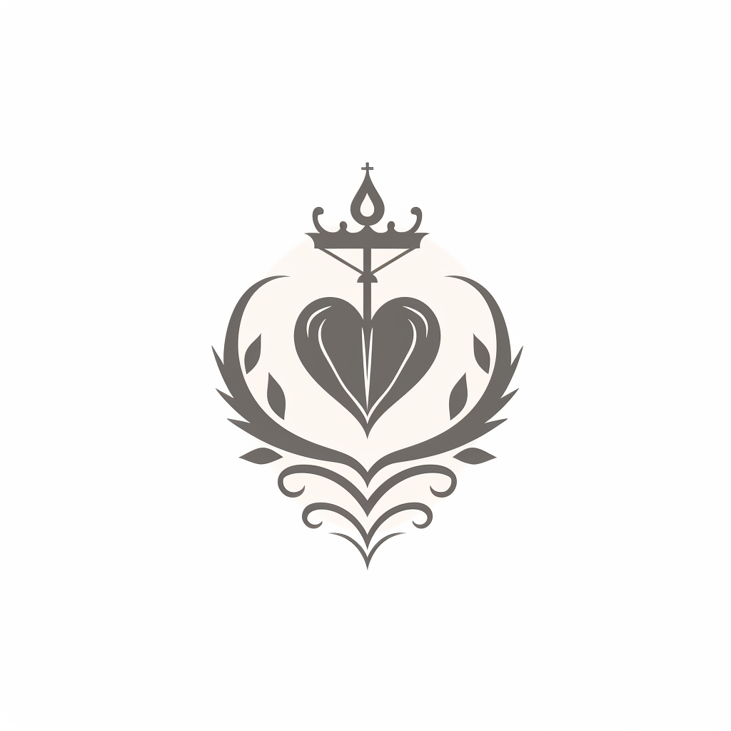 Minimalistic Heart Crown Justice Symbol