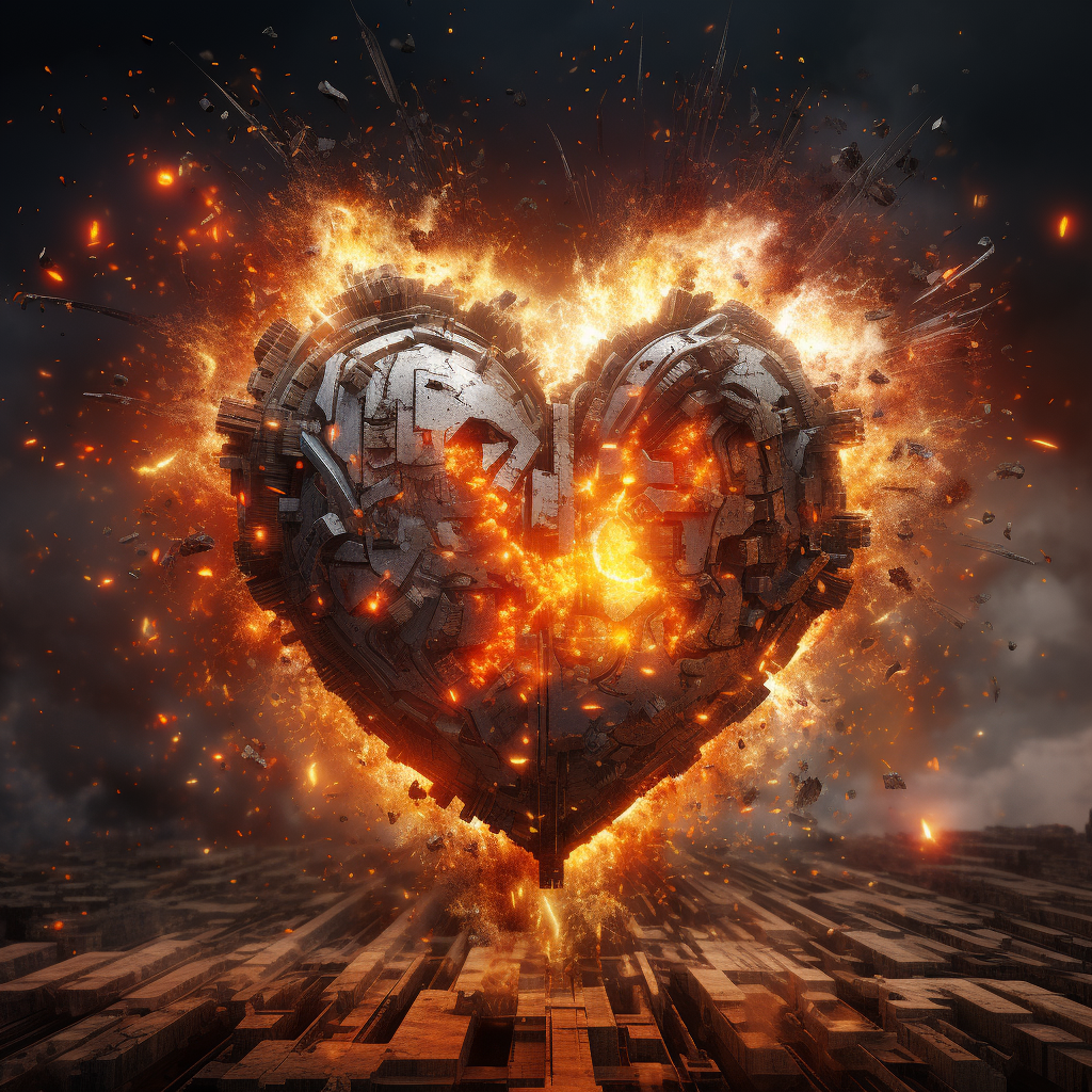 Explosive Heart Particle Chain Reaction