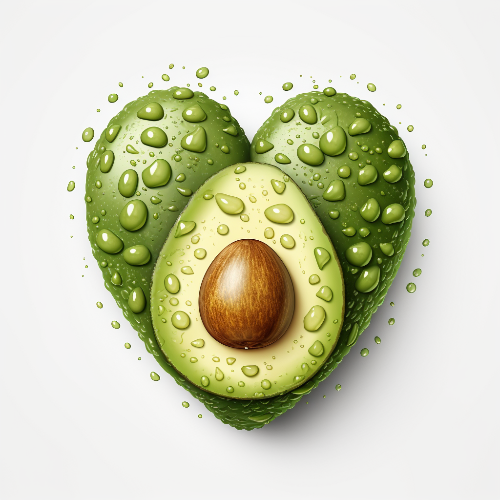 Heart-shaped avocado pit on white background