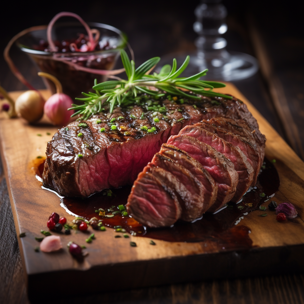 Delicious heart-shaped beef fillet