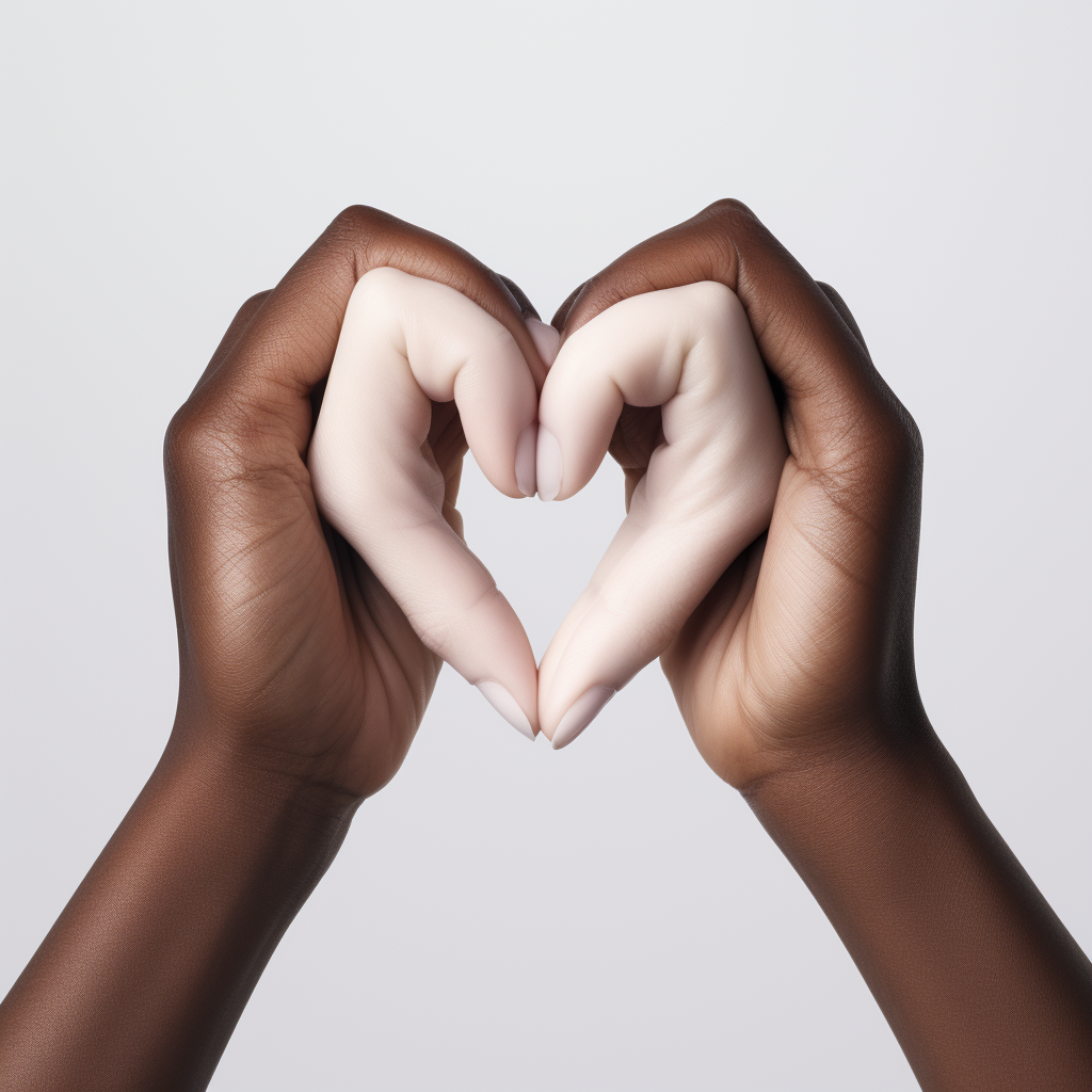 Close-up of heart-shaped hands expressing love