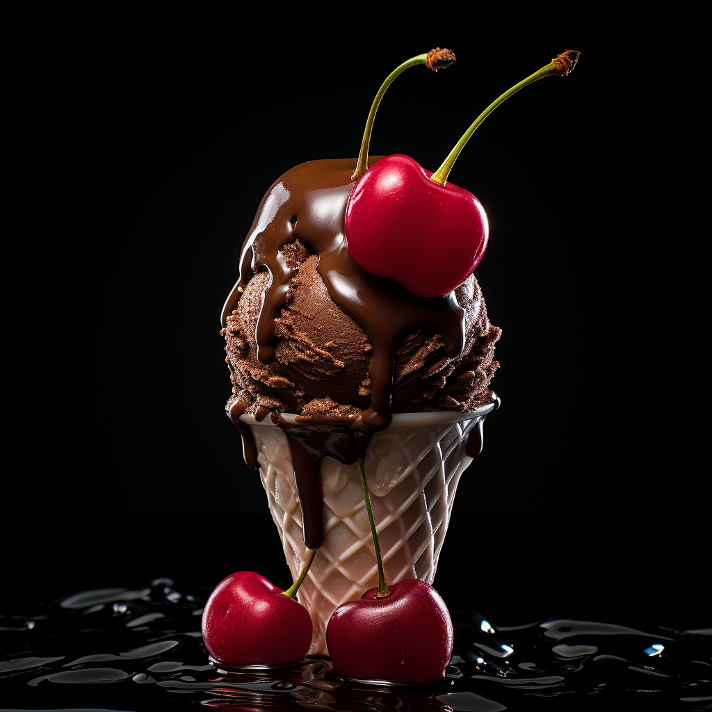 Heart-Shaped Ice Cream Scoop with Cherry