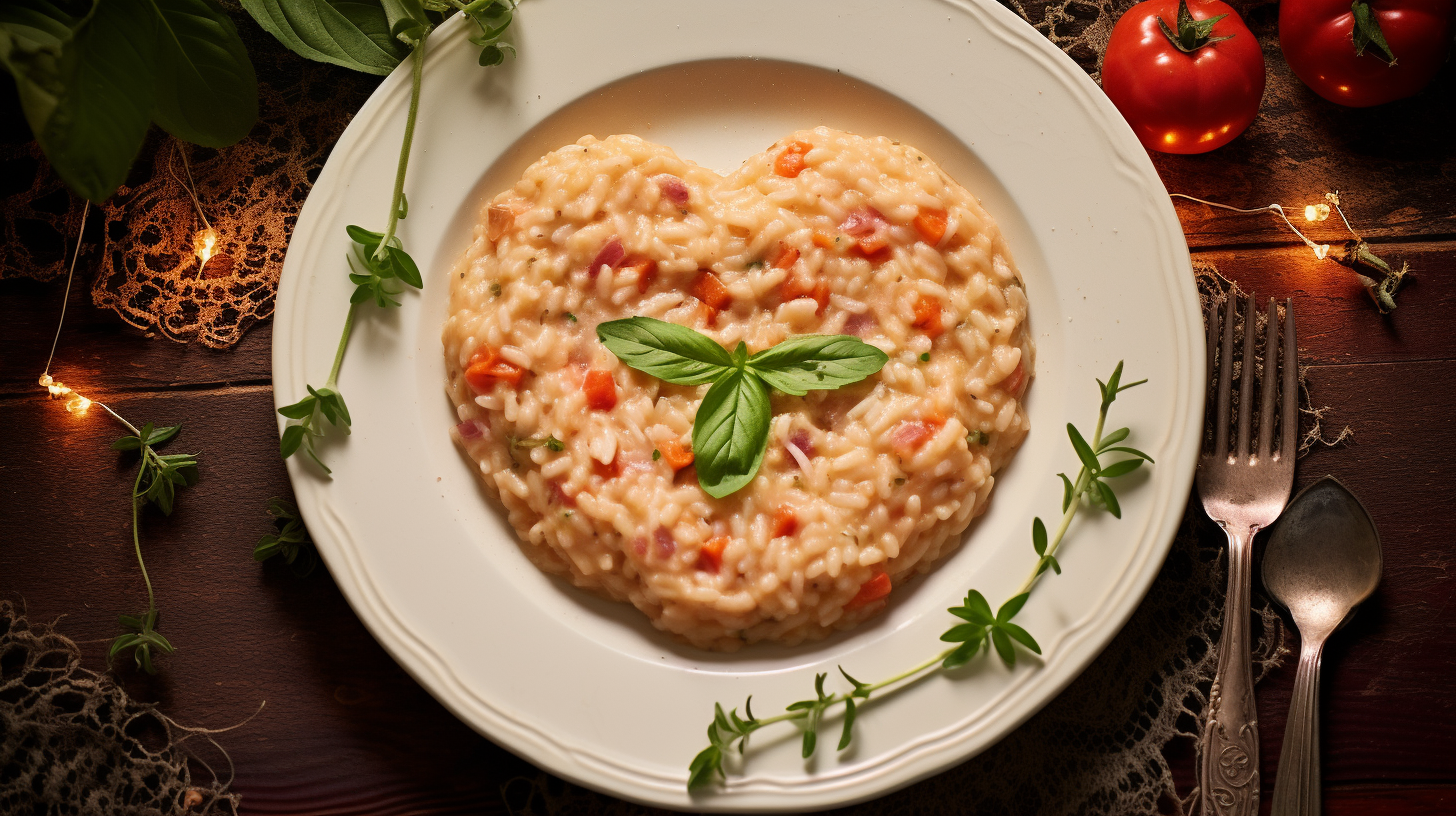 Heart-shaped Risotto Plate Top View