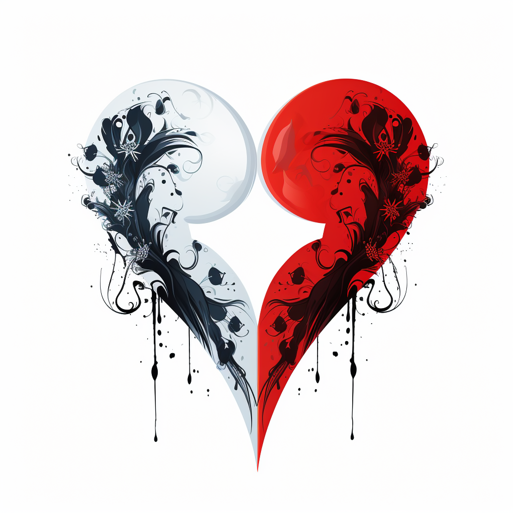 Heart Split Vector Sticker Design