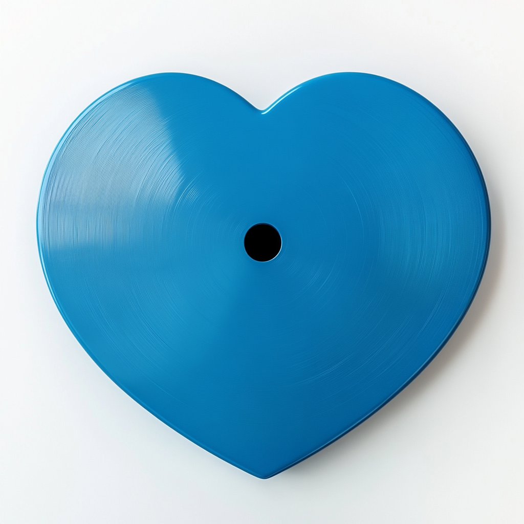 Heart Vinyl Futuristic Blue