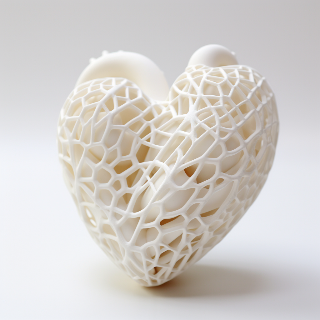 Heart 3D Print on White Background