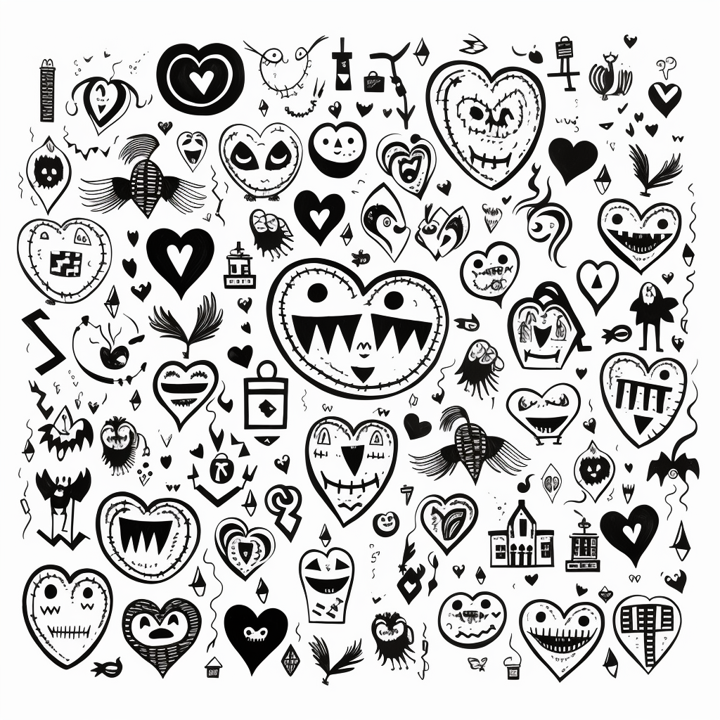 Heart-shaped Halloween Elements