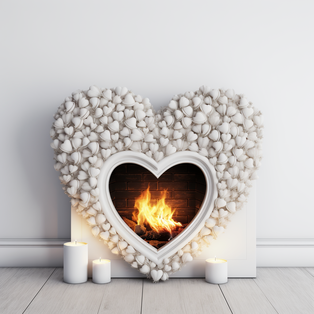 Hearth on White Background