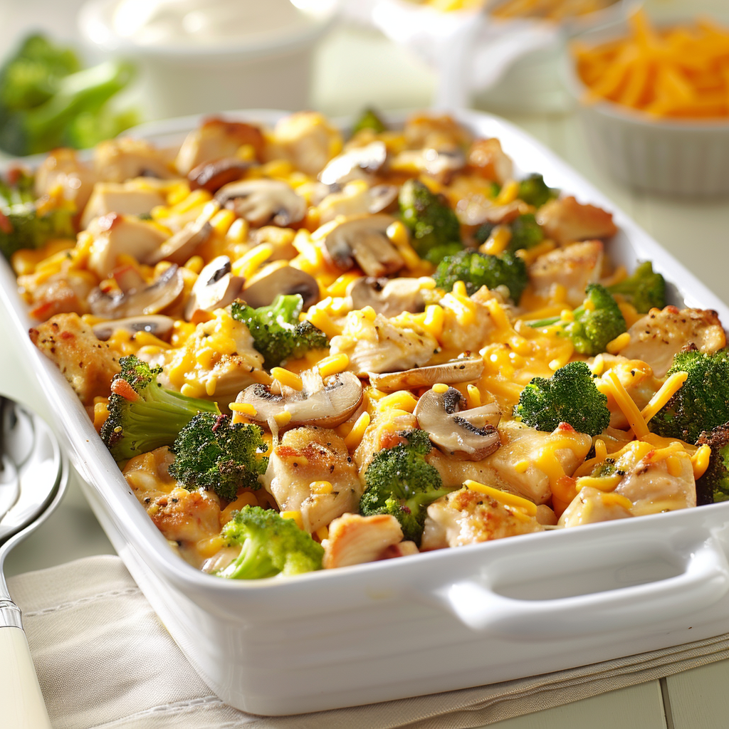 Chicken Mushroom Broccoli Casserole Dish