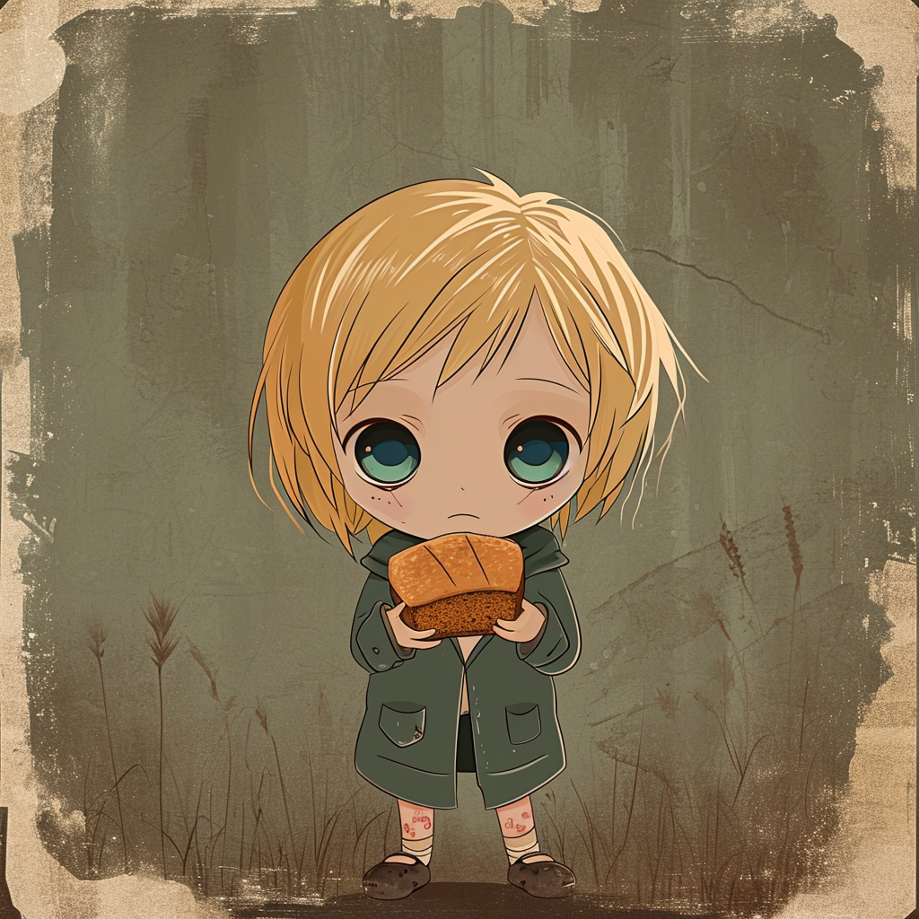 Heather Mason Holding Bread Illustration