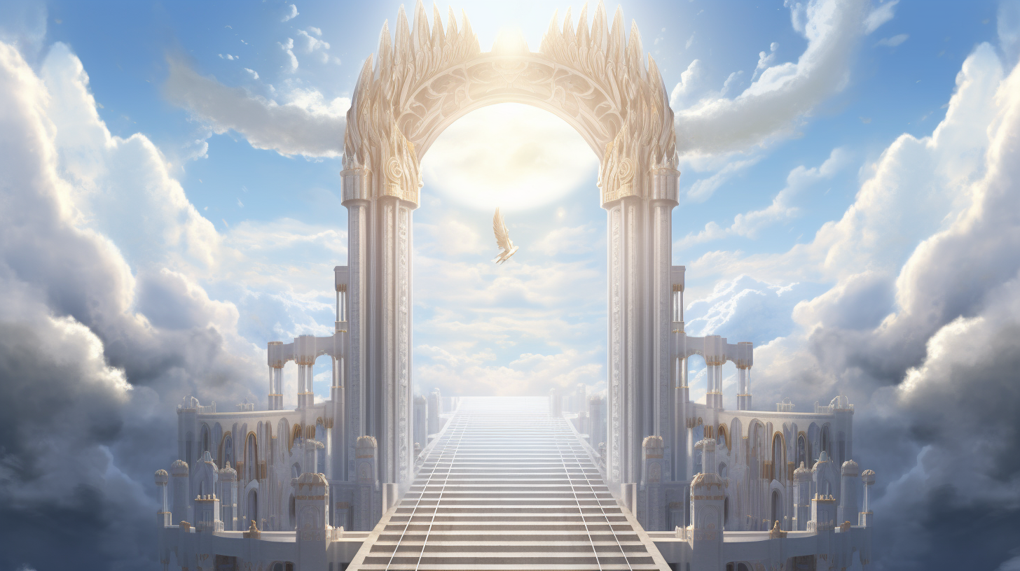 Anime-inspired heaven gate artwork