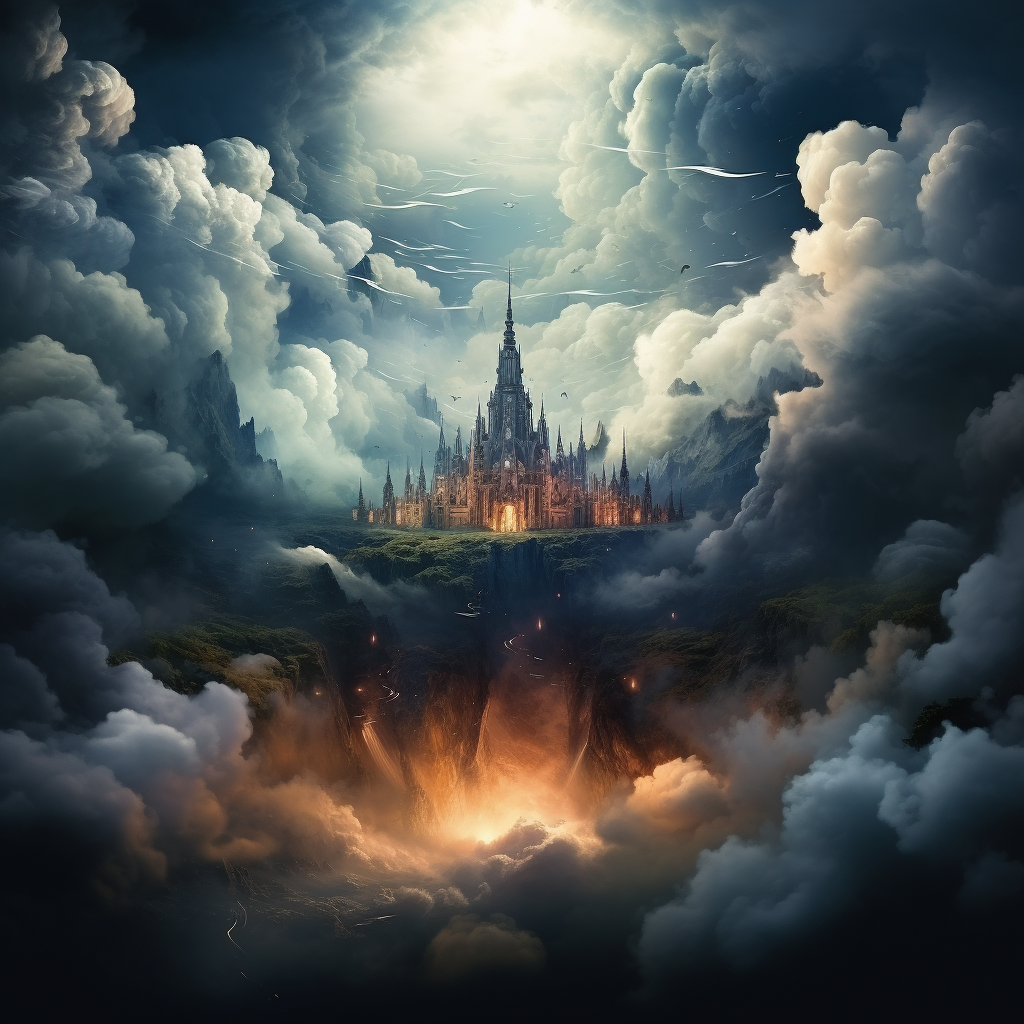 Kingdom in Heaven with Clouds and Mist