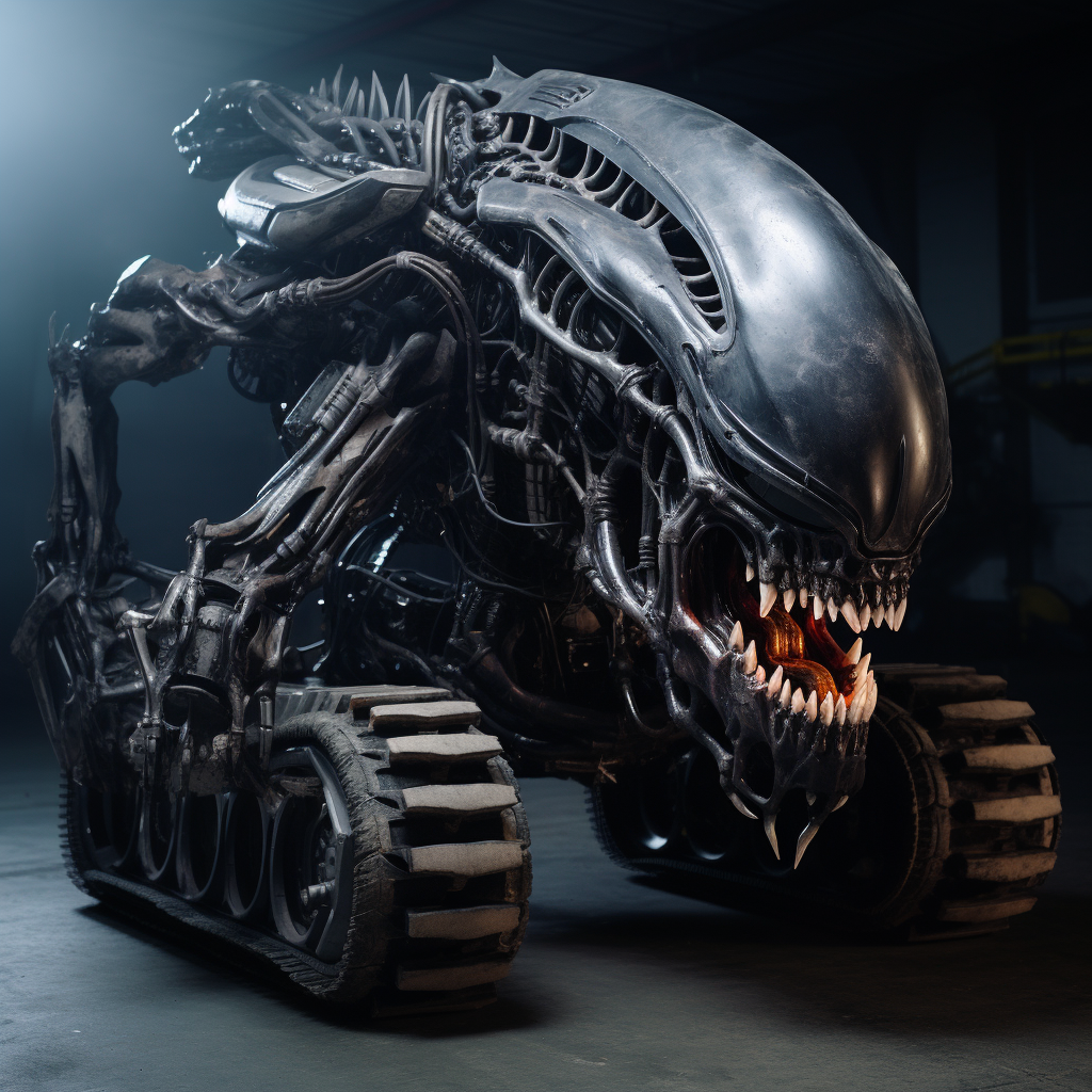 Heavy duty vehicle with xenomorphic headlights