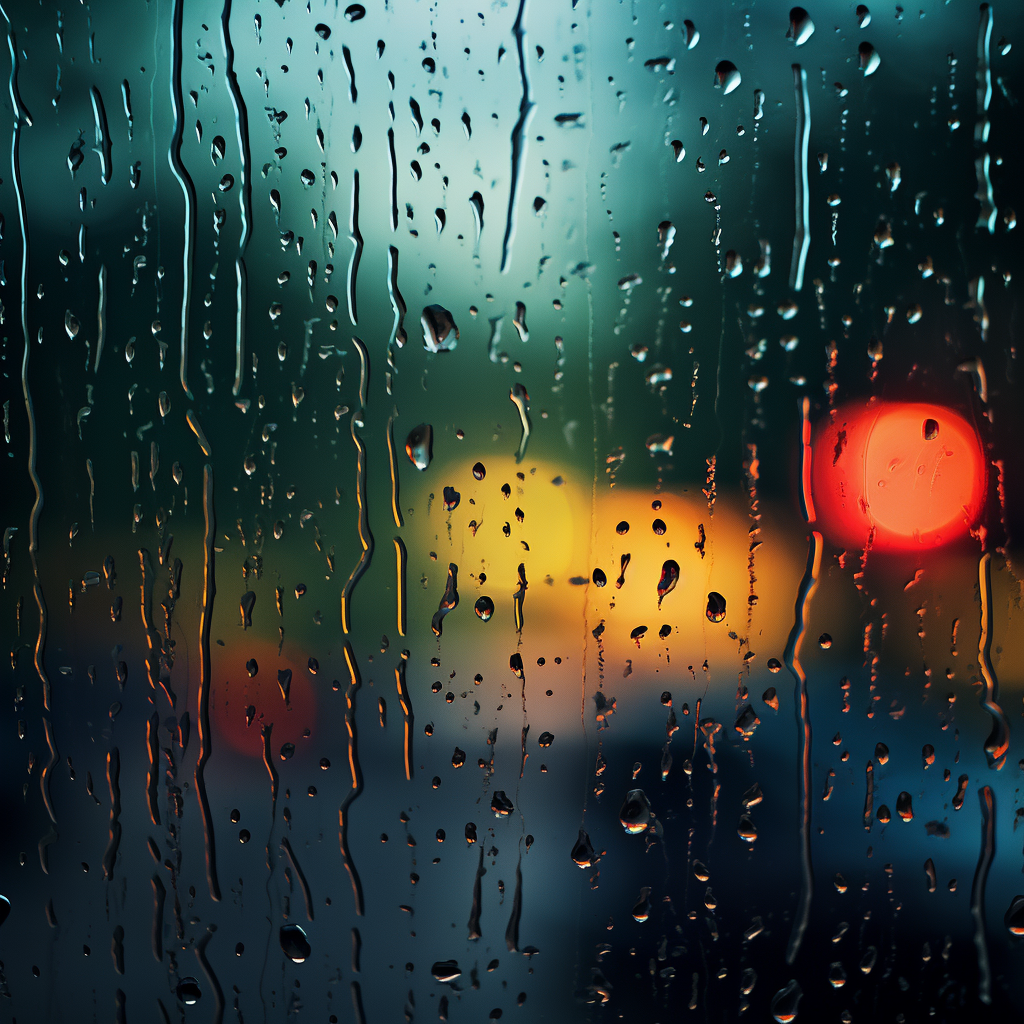 Beautiful Heavy Rain on Window