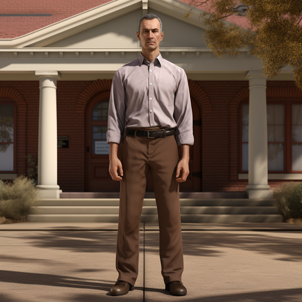 Heavyset Man Standing Outside Church