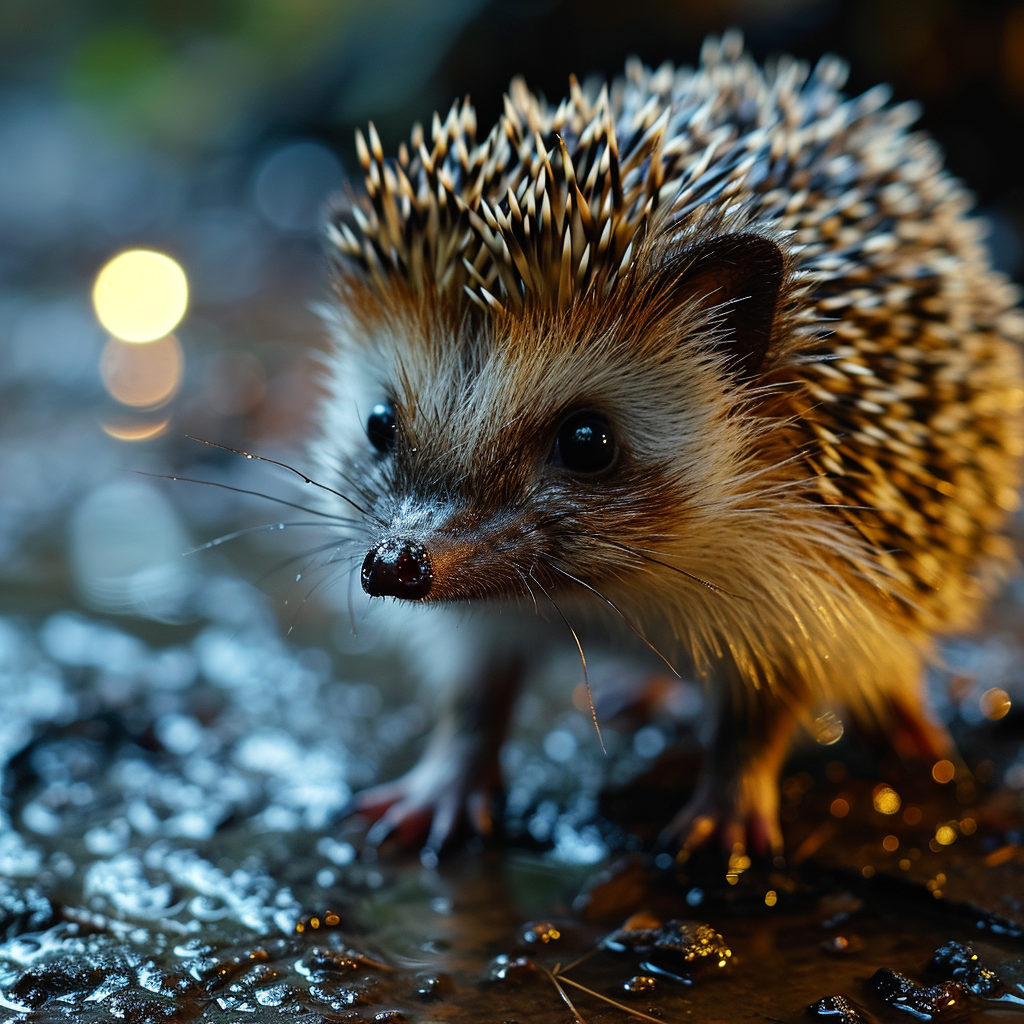 Hedgehog posing with weights