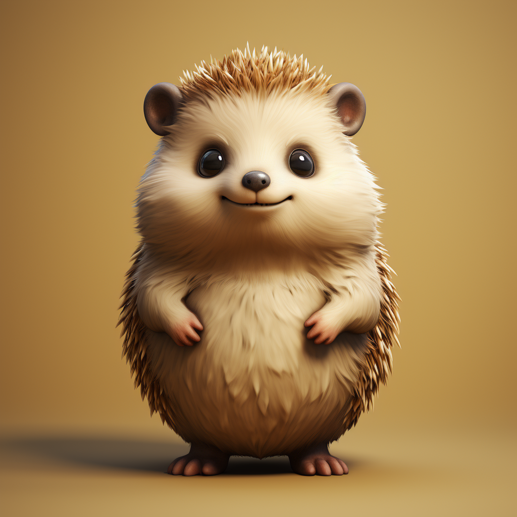 Hedgehog hugging flat circle cutely