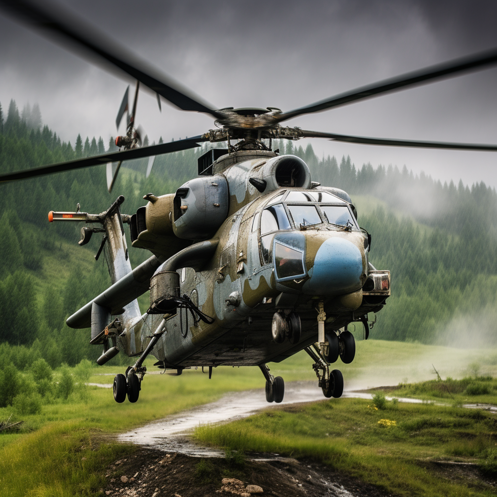 Mi-25 Helicopter in Action