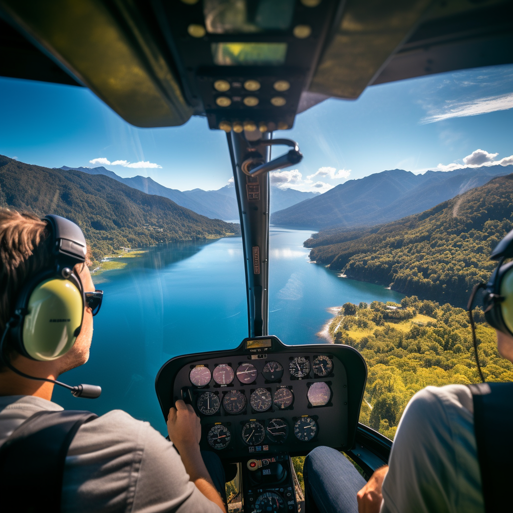 Helicopter Over Lago Ranco Chile