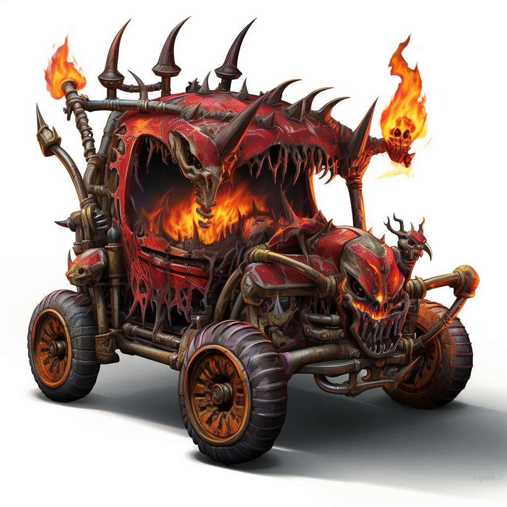 Hell Themed Roller Coaster Cart