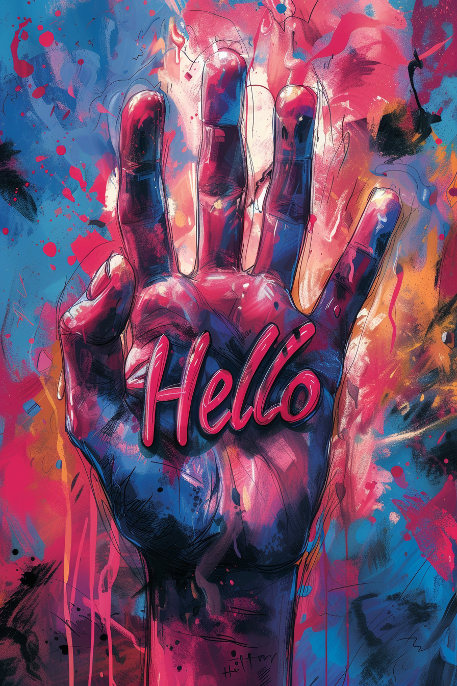 Typography design of words  Hello